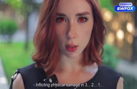 Рыжая русская бабенка показывает хардкорный трах